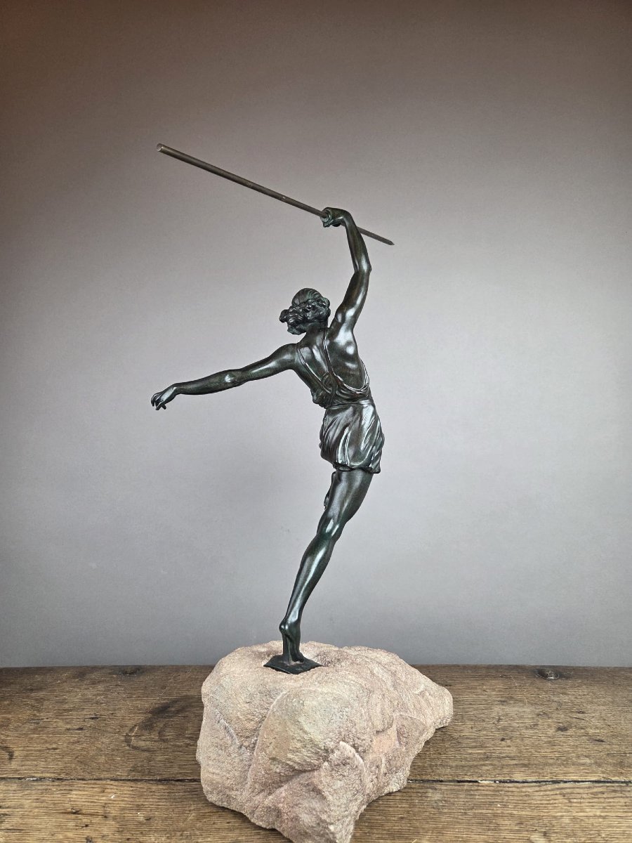 Pierre Le Faguays, Max Le Verrier Bronze With Green Patina -photo-5