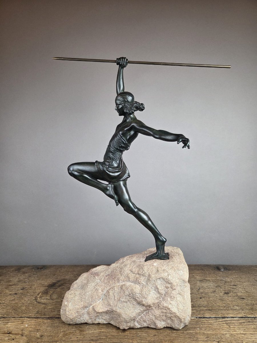 Pierre Le Faguays, Max Le Verrier Bronze With Green Patina -photo-7