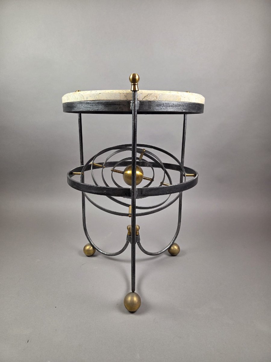 Wrought-iron Side Table With Armillary Sphere, 1970s-photo-4