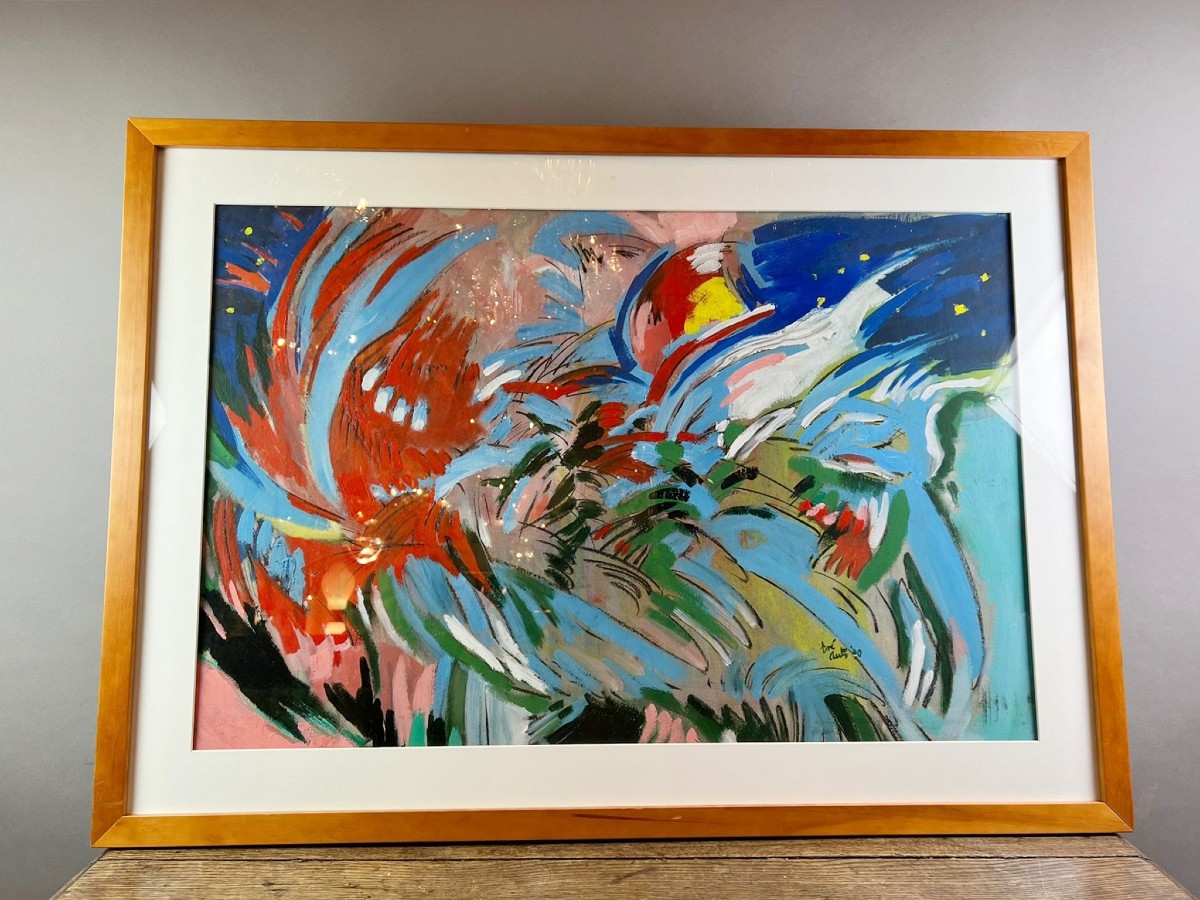 Huile sur carton , Dré Aerts, belge, années 90