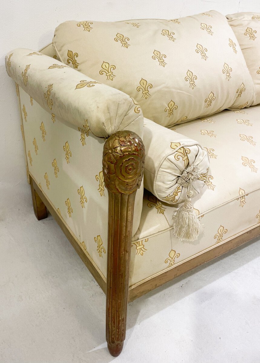 Maurice Dufrêne ( attribué à) canapé Art Déco en bois doré, vers 1930-photo-3