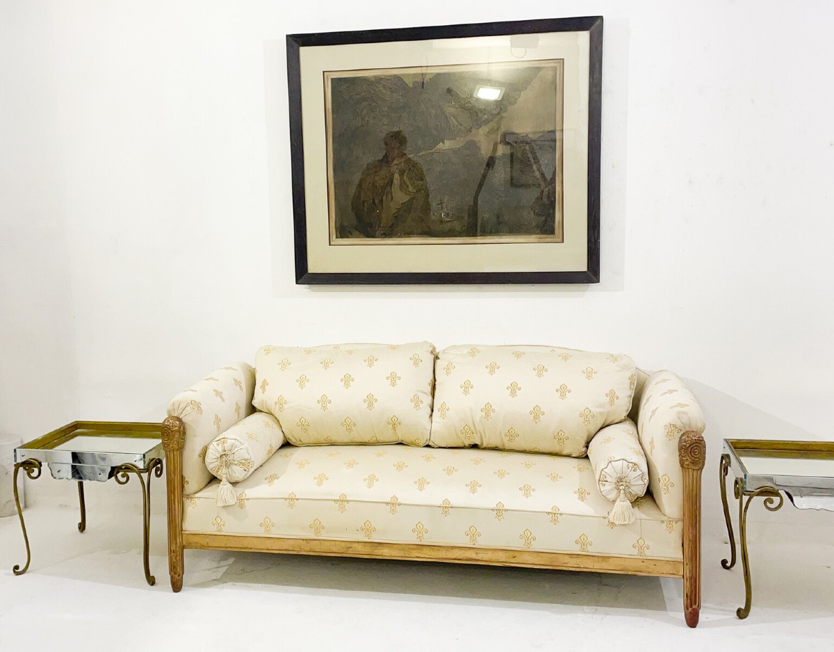 Maurice Dufrêne ( attribué à) canapé Art Déco en bois doré, vers 1930