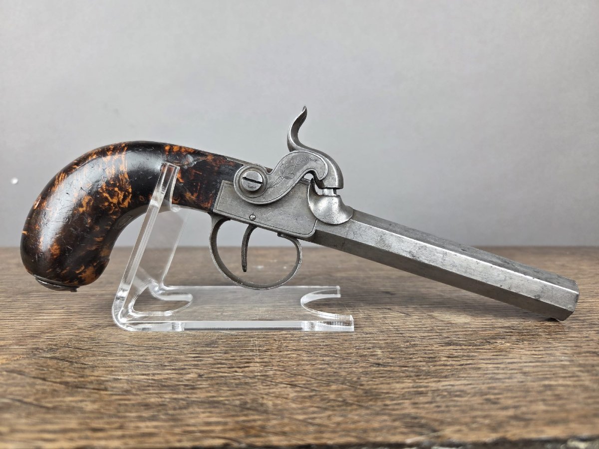 Pair Of Box Pistols, Liège Circa 1840-photo-3