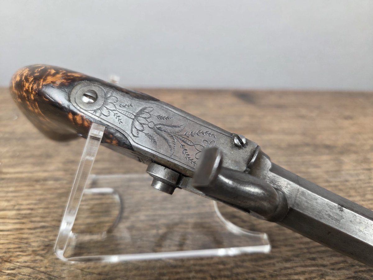 Pair Of Box Pistols, Liège Circa 1840-photo-2