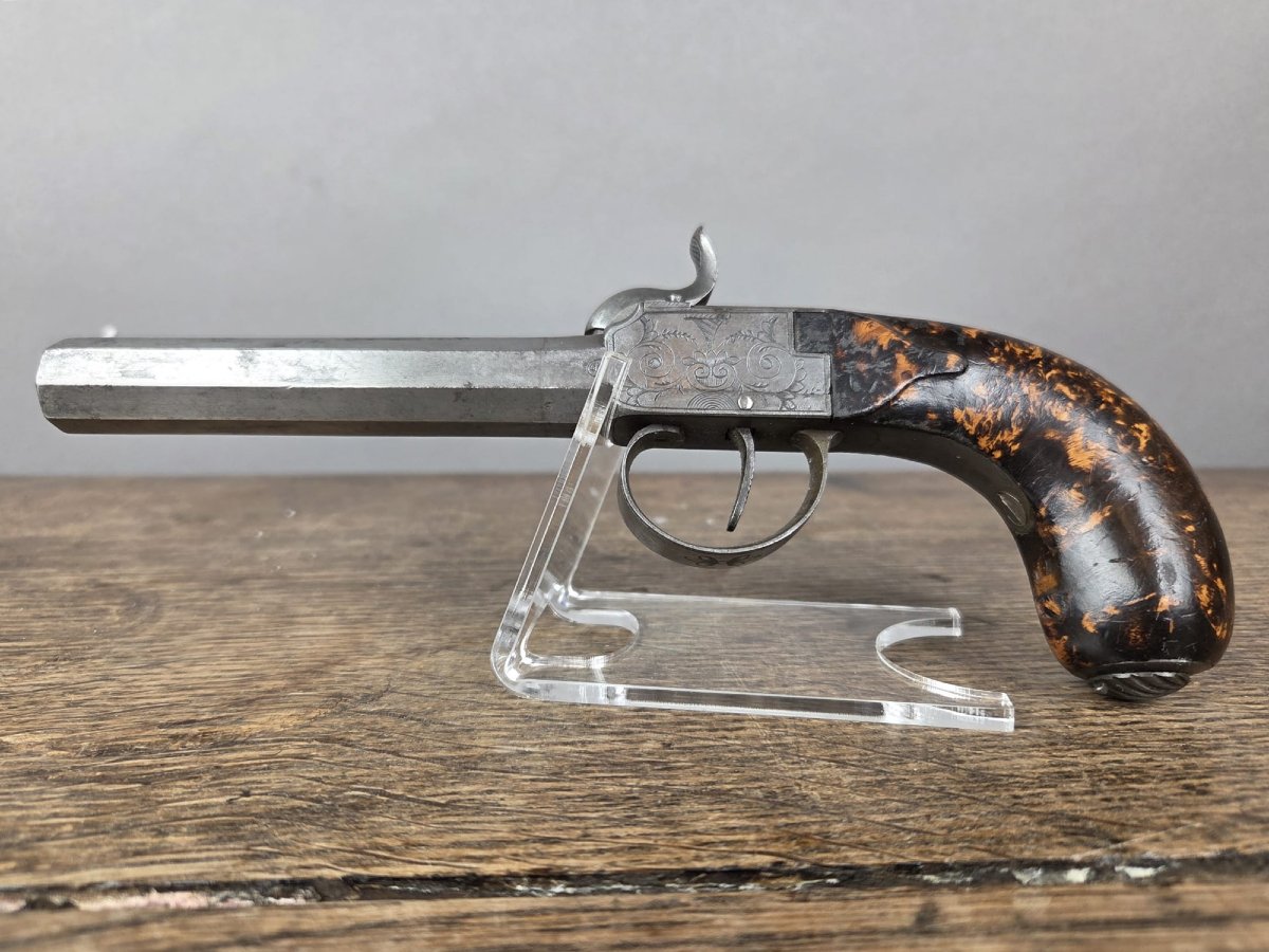 Pair Of Box Pistols, Liège Circa 1840-photo-3