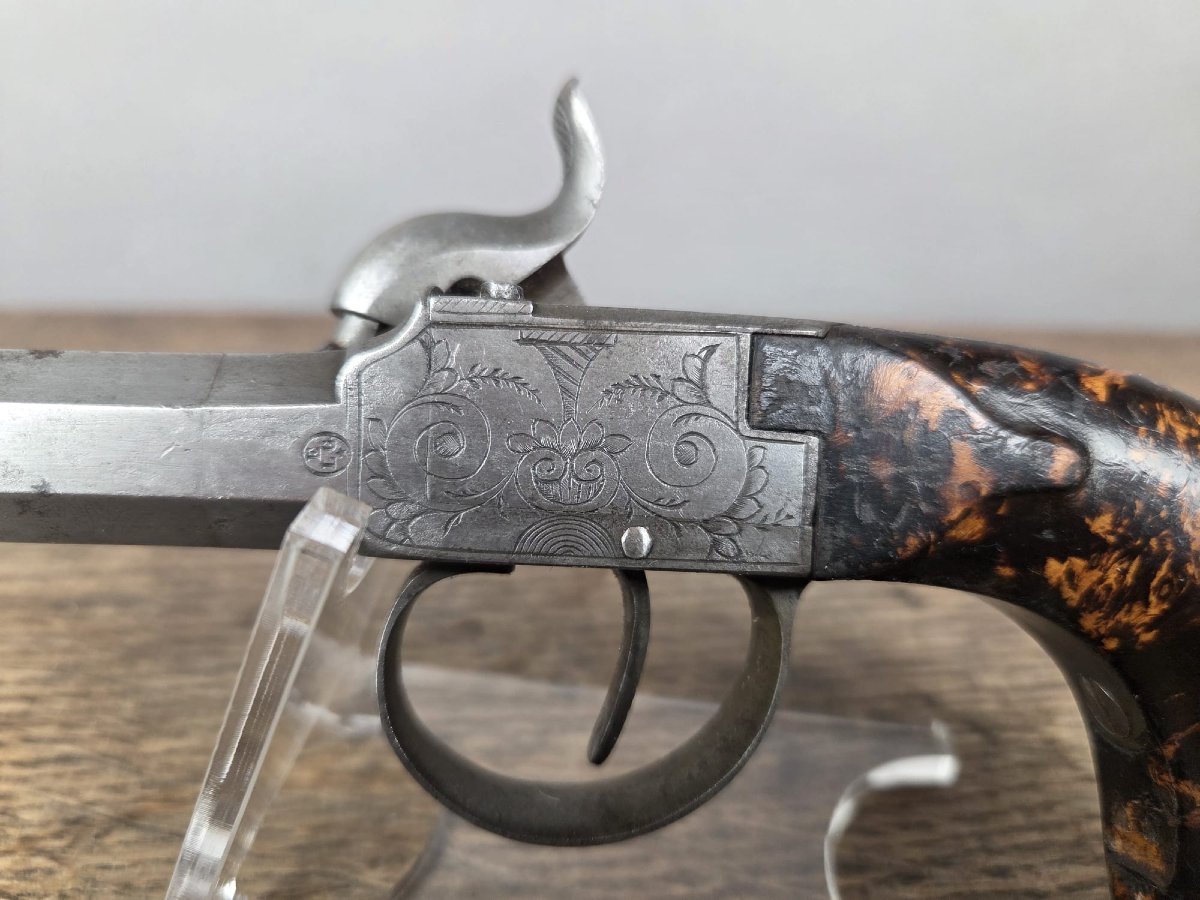 Pair Of Box Pistols, Liège Circa 1840-photo-4