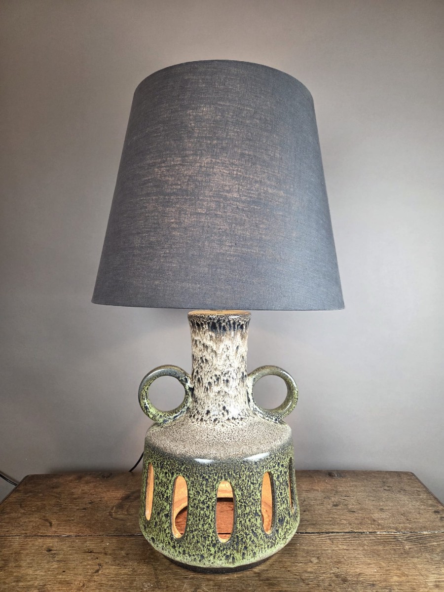 Lampe en céramique vernissée, vers 1970