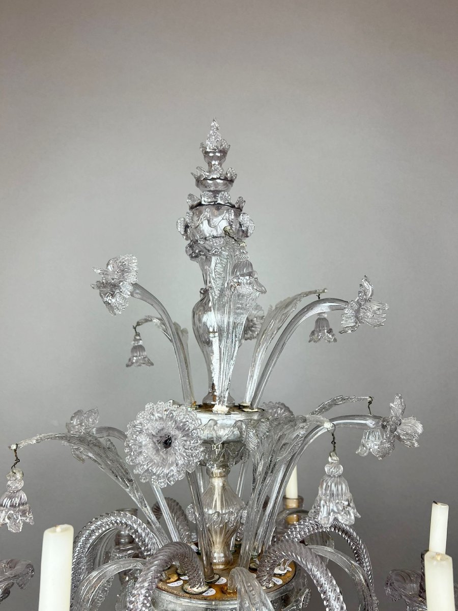 6-arm Candelabra In Murano Glass, 20th Century-photo-3