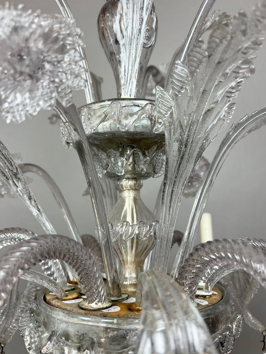 6-arm Candelabra In Murano Glass, 20th Century-photo-6