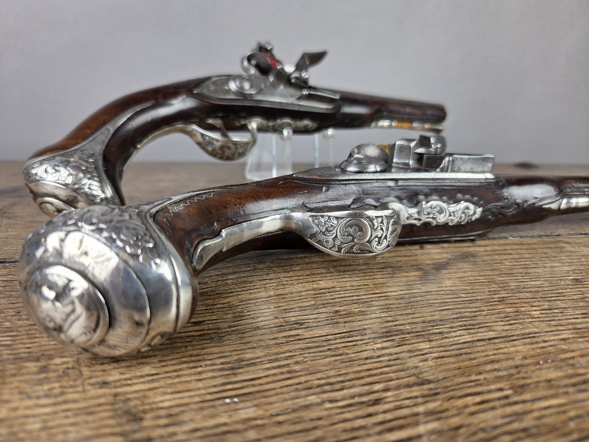 Paire de pistolets silex vers 1750-photo-2