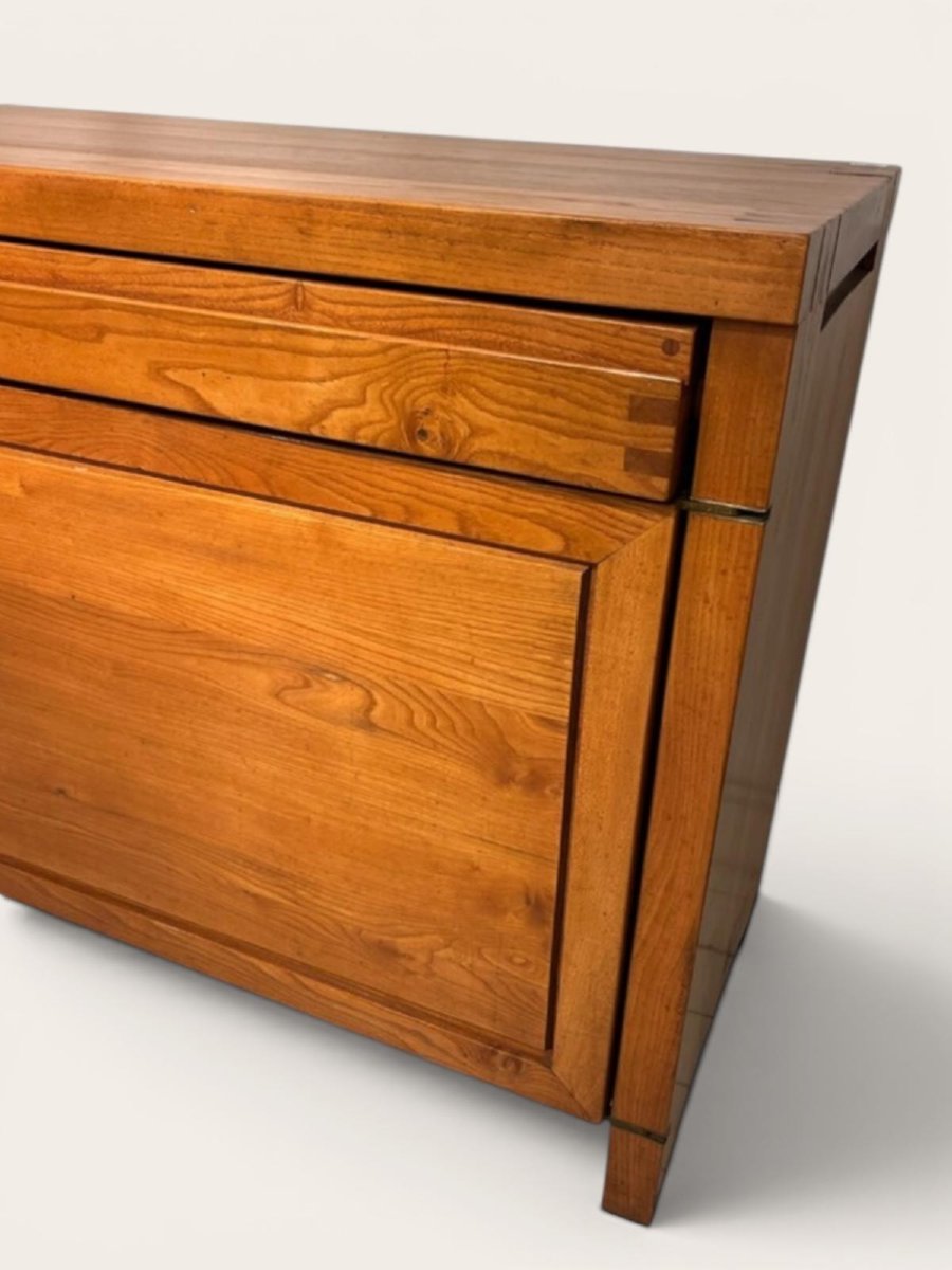 Pierre Chapo, R08 Sideboard In Solid Elm, Circa 1960-photo-4