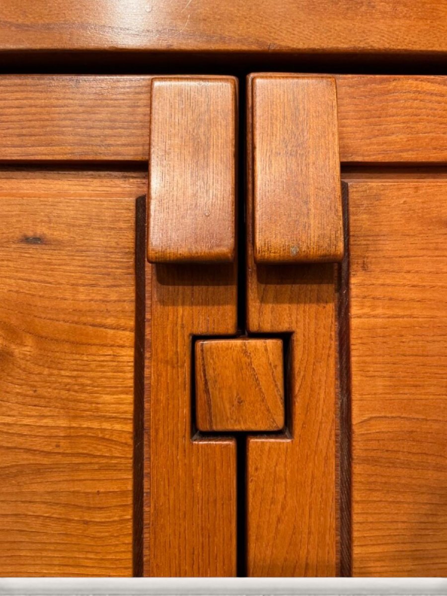 Pierre Chapo, R08 Sideboard In Solid Elm, Circa 1960-photo-2