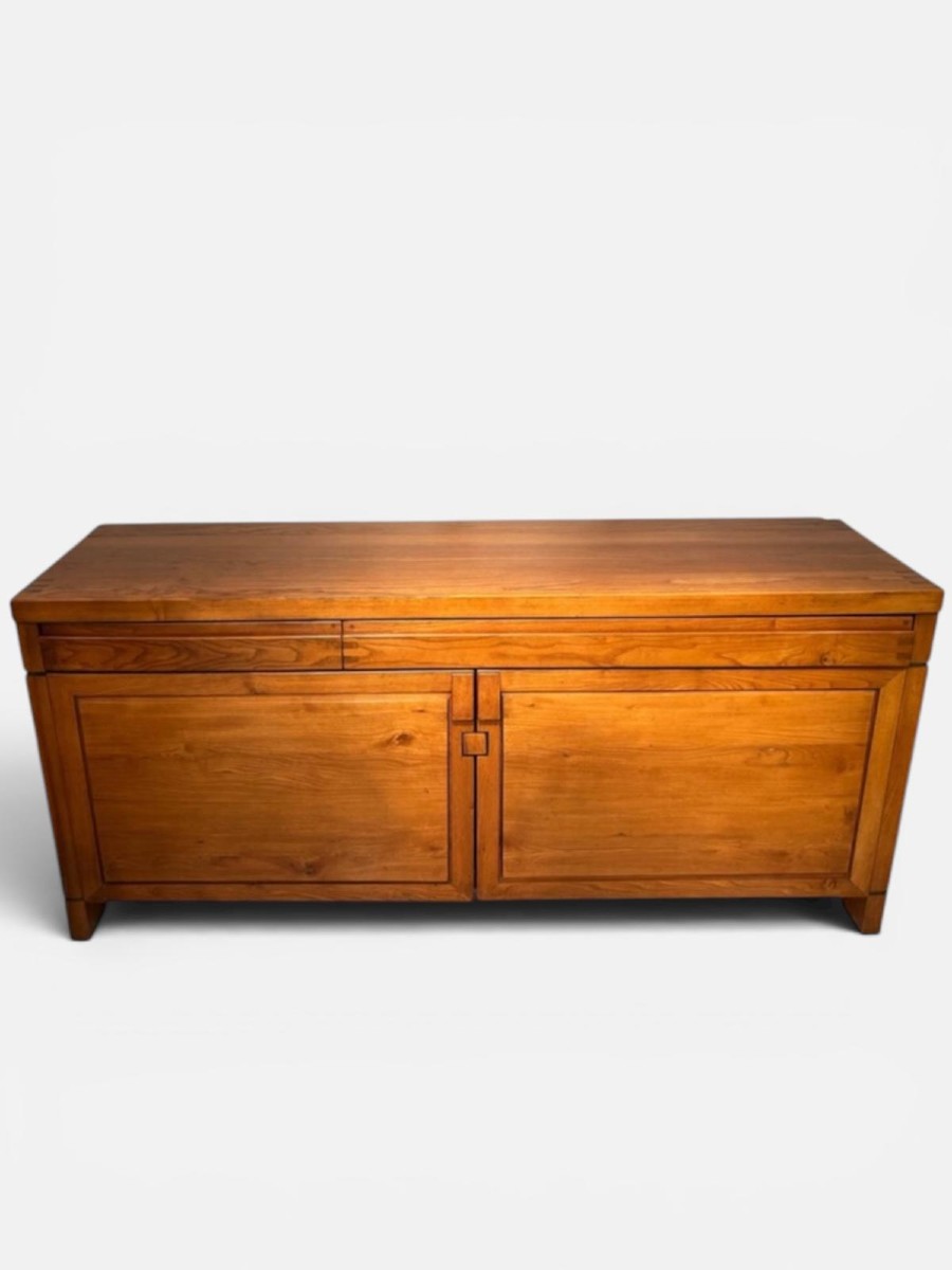 Pierre Chapo, R08 Sideboard In Solid Elm, Circa 1960