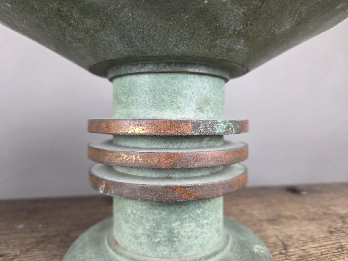 Pair Of Art Deco Bronze Candle-holders-photo-1
