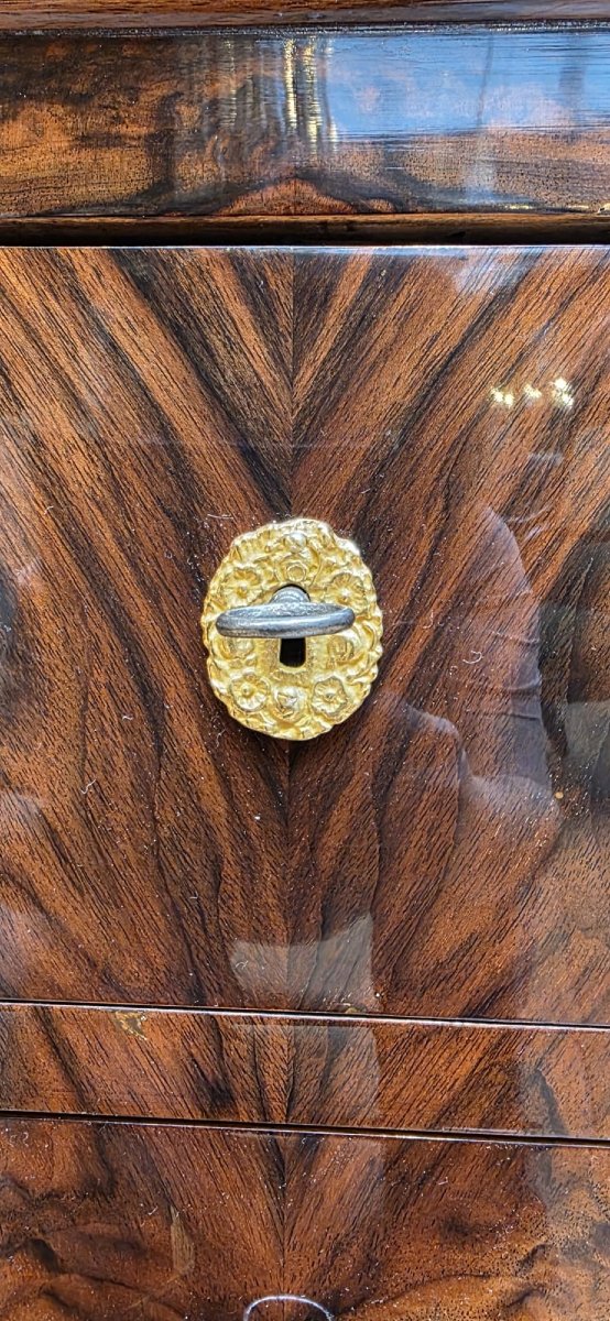 Commode d'époque Louis Philippe en ronce de noyer-photo-3