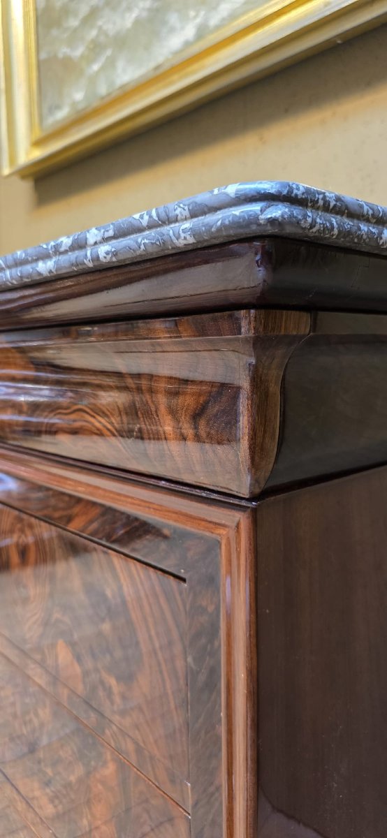 Commode d'époque Louis Philippe en ronce de noyer-photo-4
