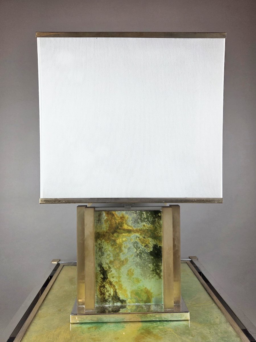 Hollywood-style Table And Lamp, Circa 1970-photo-4