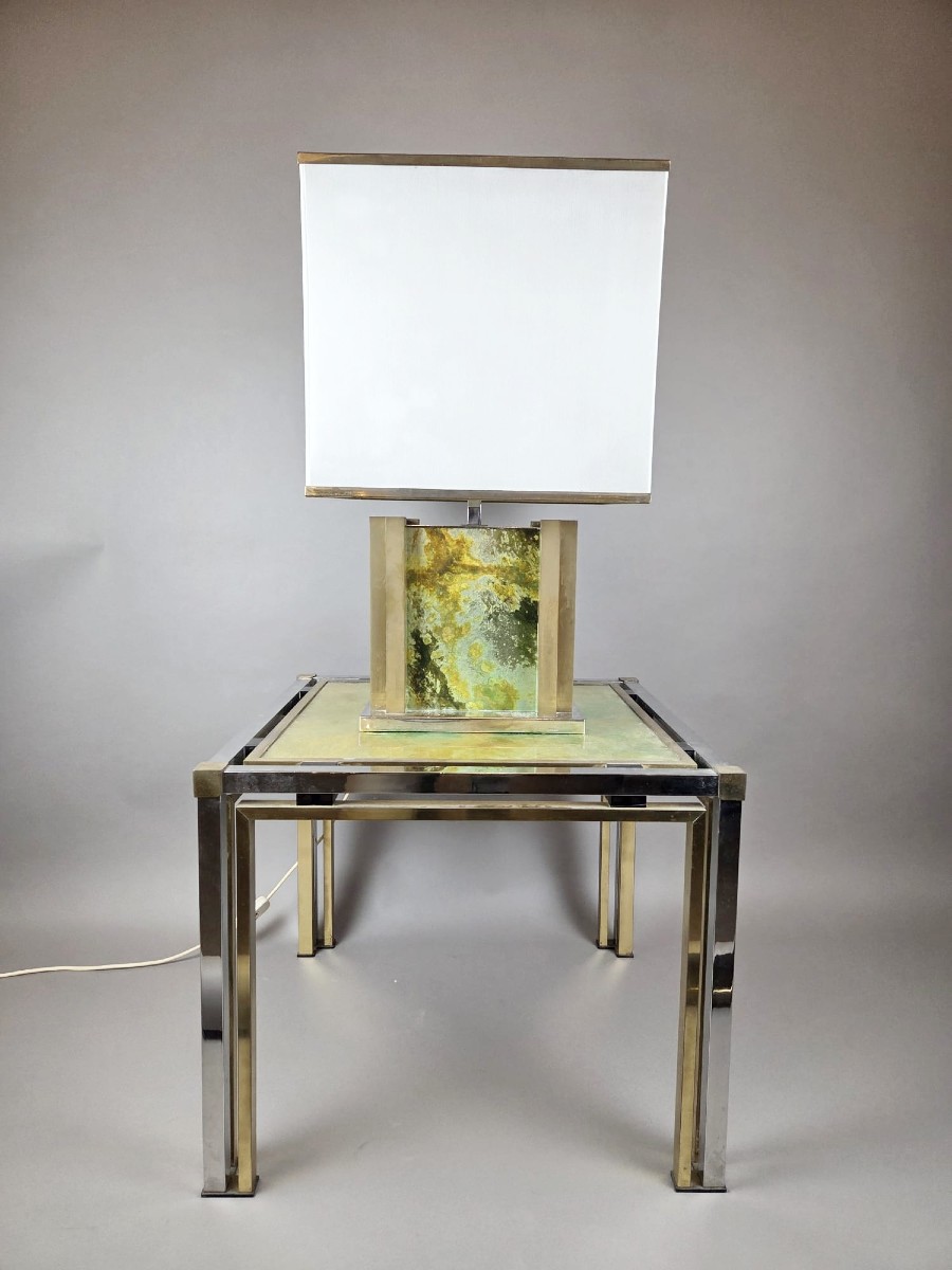 Hollywood-style Table And Lamp, Circa 1970