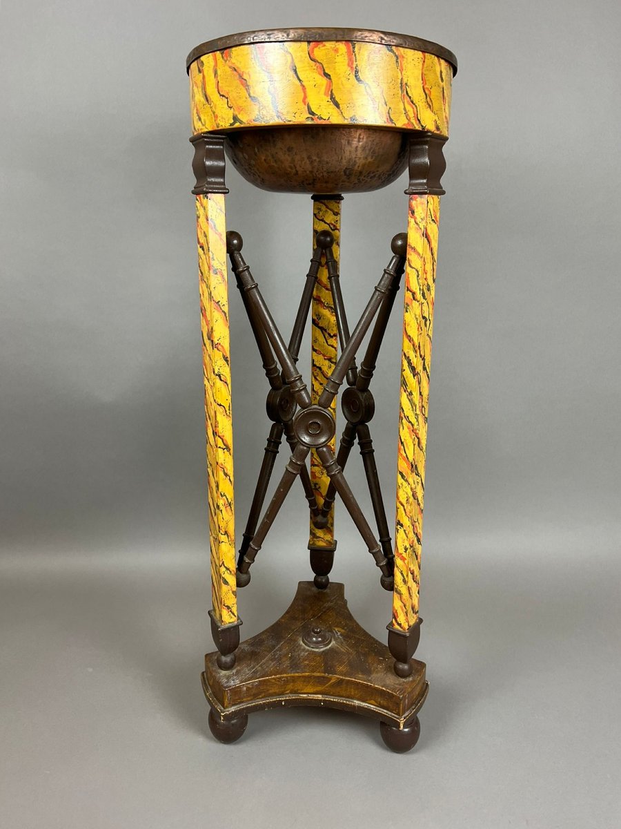 Pair Of Athenian Women In Painted Wood, 19th Century-photo-3