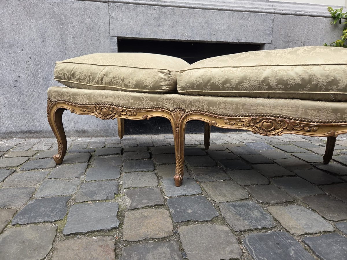 Louis XV Style Giltwood Middle Bench, Late 19th Century-photo-1