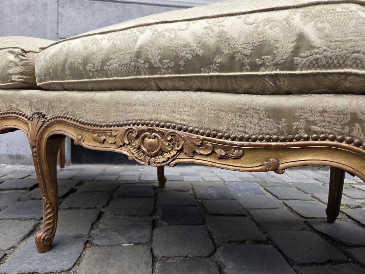 Louis XV Style Giltwood Middle Bench, Late 19th Century-photo-2