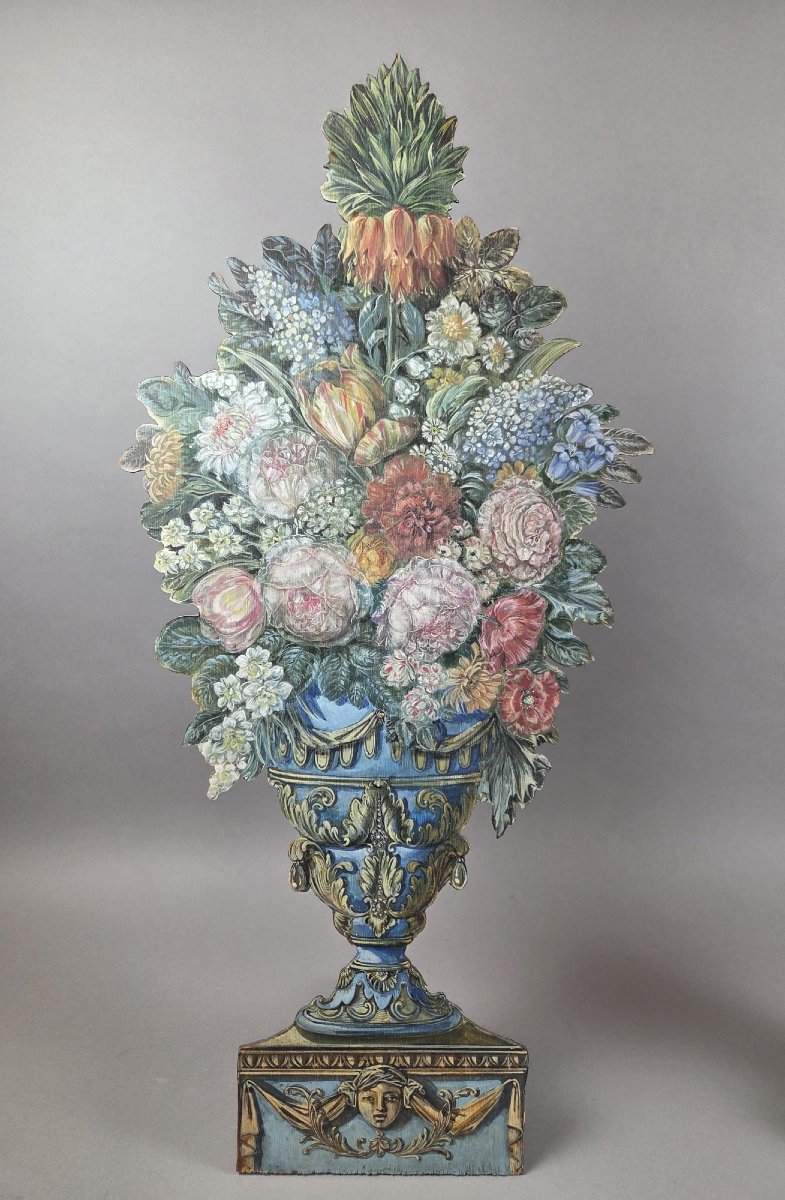 Pair Of Trompe l'Oeil Panels, Early 20th Century-photo-2