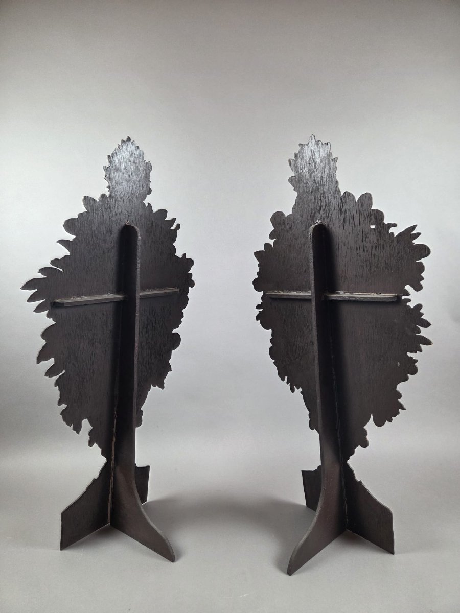 Pair Of Trompe l'Oeil Panels, Early 20th Century-photo-1