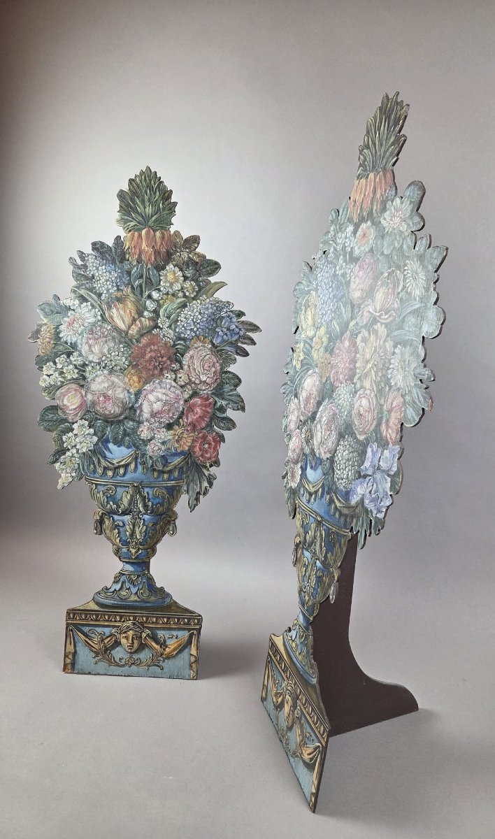 Pair Of Trompe l'Oeil Panels, Early 20th Century-photo-3