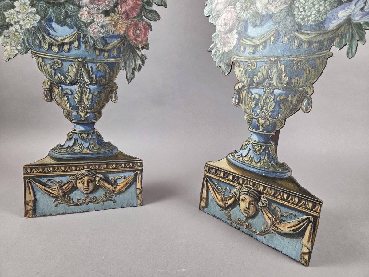 Pair Of Trompe l'Oeil Panels, Early 20th Century-photo-4