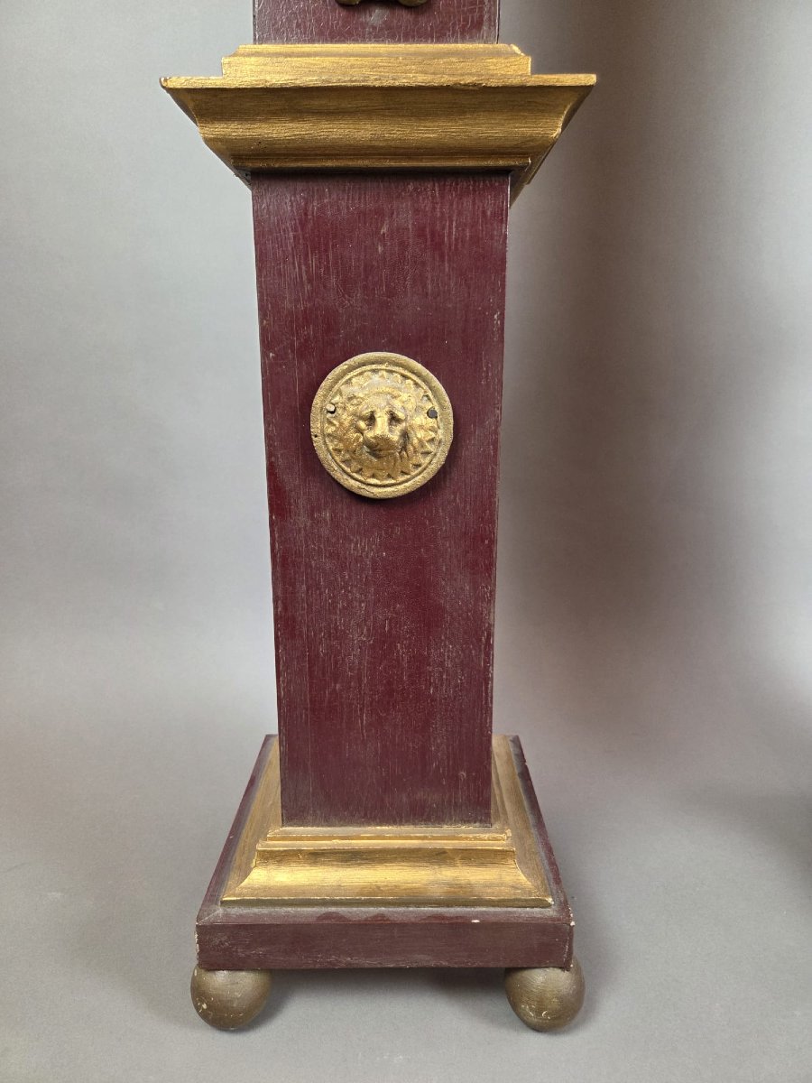 Pair Of Obelisks In Painted Wood With Ormolu Ornamentation, Early 20th Century-photo-4