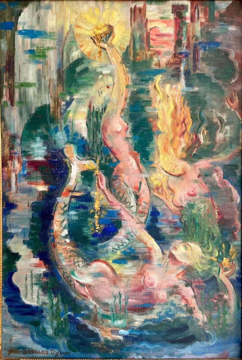 Yan B. Morel-dyl (1887-1944), Rheingold, Oil On Panel, Signed, 1937, Size: 74x51 Cm, Framed-photo-5