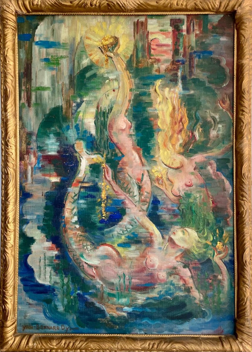 Yan B. Morel-dyl (1887-1944), Rheingold, Oil On Panel, Signed, 1937, Size: 74x51 Cm, Framed