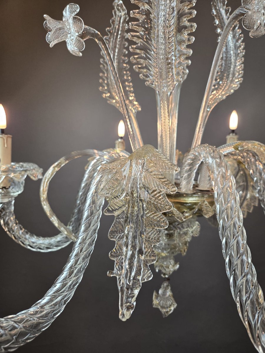 6-light Murano Glass Chandelier-photo-1