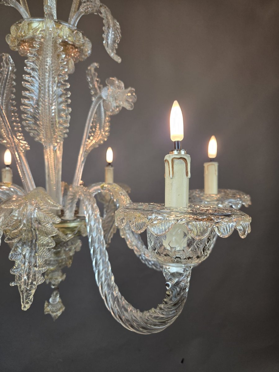 6-light Murano Glass Chandelier-photo-5