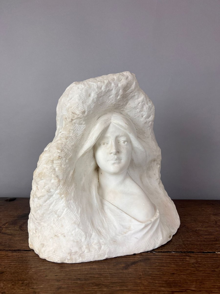 Fortunado Gori (1886 - 1925) Sculpture en marbre de Carrare-photo-2