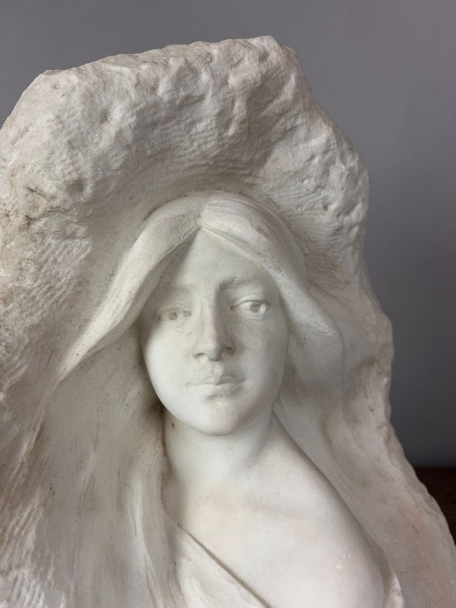 Fortunado Gori (1886 - 1925) Sculpture en marbre de Carrare-photo-3