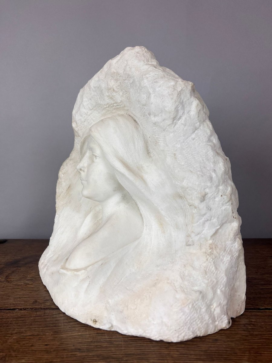 Fortunado Gori (1886 - 1925) Sculpture en marbre de Carrare-photo-4