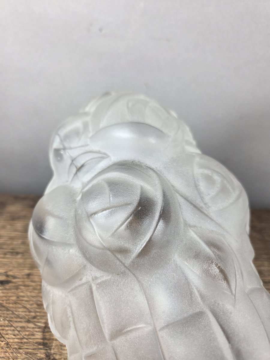 Degué, paire d'appliques en verre moulé, vers 1930-photo-4
