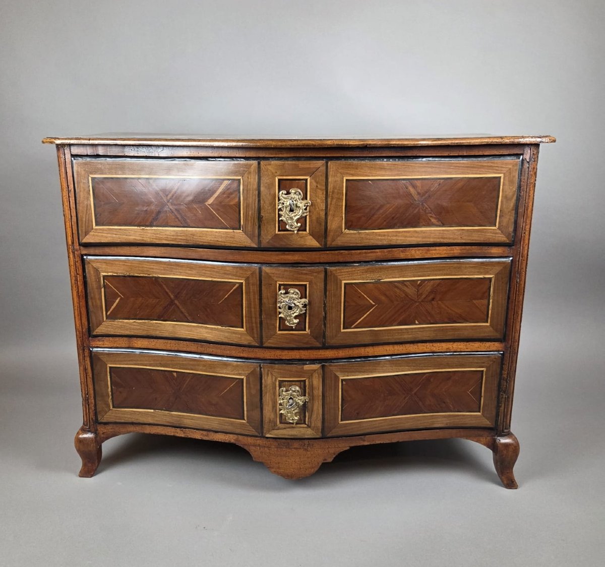 Louis XV Style Mahogany And Rosewood Chest Of Drawers, 19th Century-photo-2
