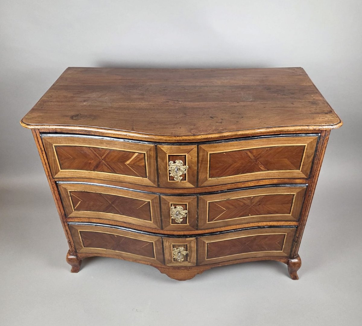 Louis XV Style Mahogany And Rosewood Chest Of Drawers, 19th Century-photo-4