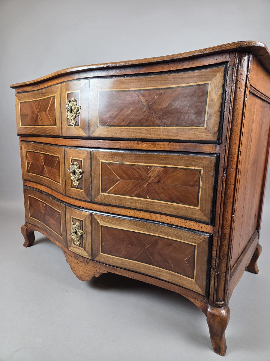 Louis XV Style Mahogany And Rosewood Chest Of Drawers, 19th Century-photo-2