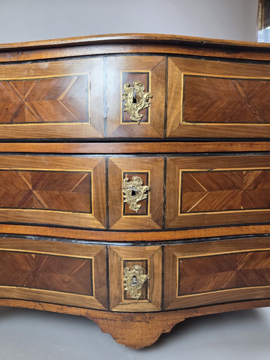 Louis XV Style Mahogany And Rosewood Chest Of Drawers, 19th Century-photo-4