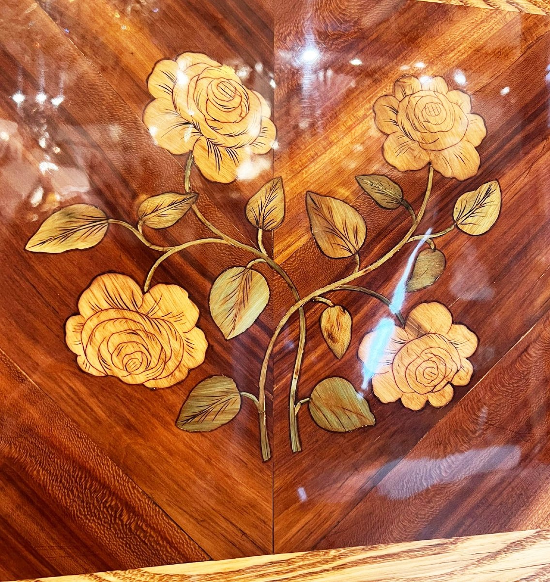 Écritoire en marqueterie florale, XIXe siècle-photo-3