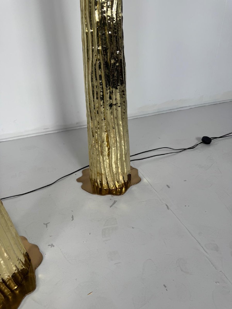 Paire de lampadaires en laiton, Italie-photo-1