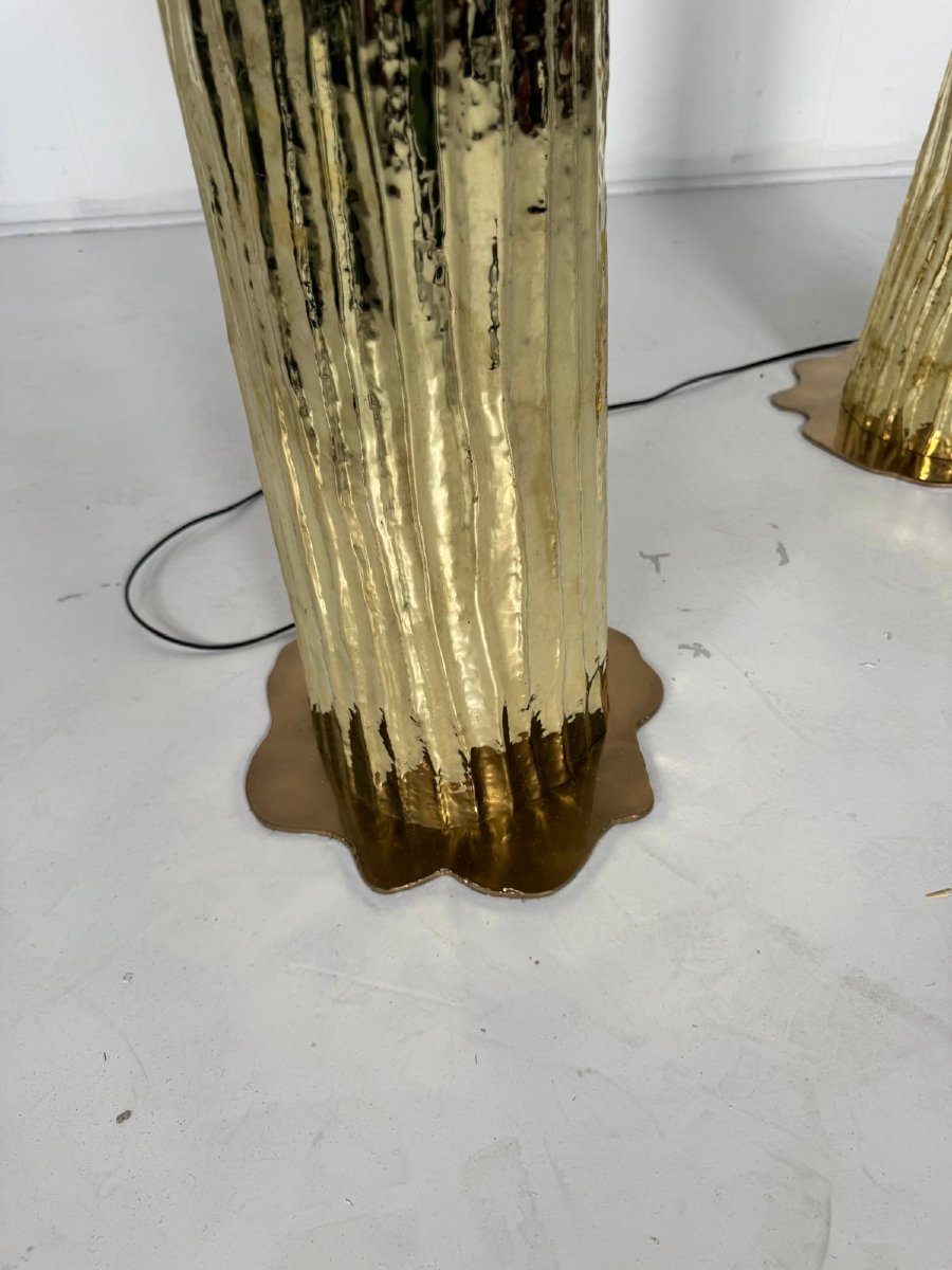 Paire de lampadaires en laiton, Italie-photo-2