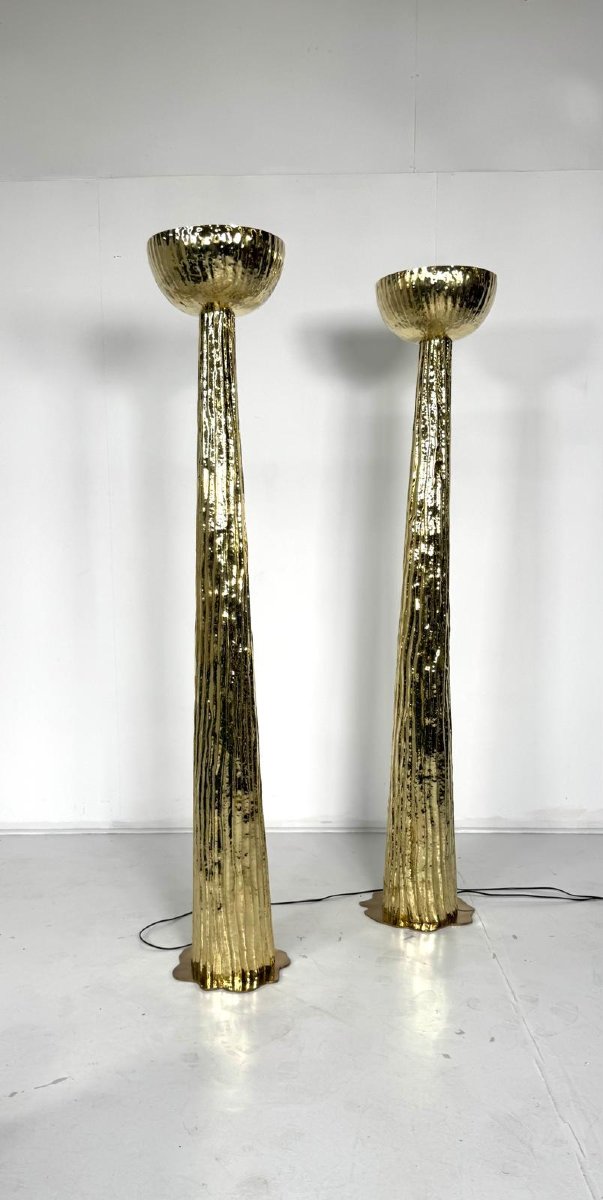Paire de lampadaires en laiton, Italie-photo-4