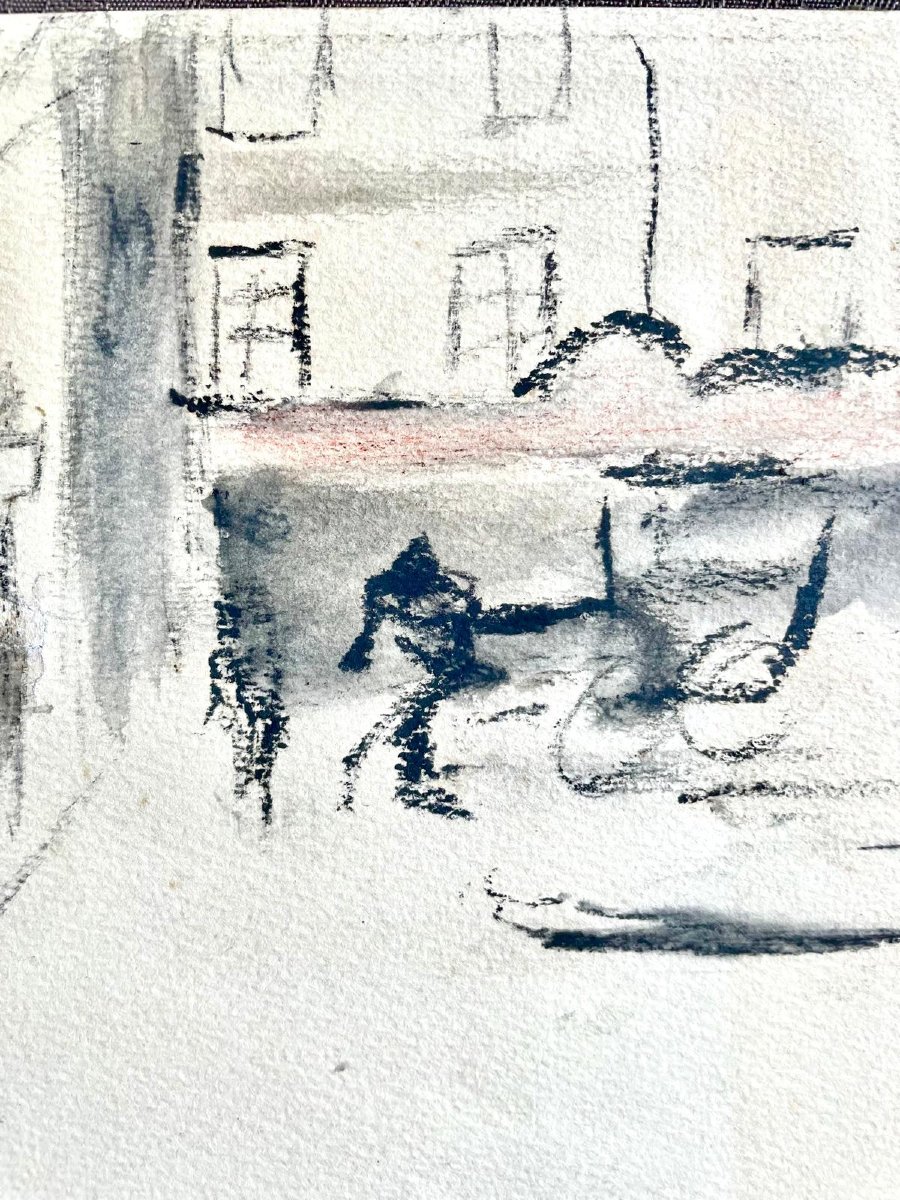 Max Jacob (1876-1944), Place Pigalle, gouache/ papier, signée, ca1925, 27x38 cm (39x49 cm).-photo-3