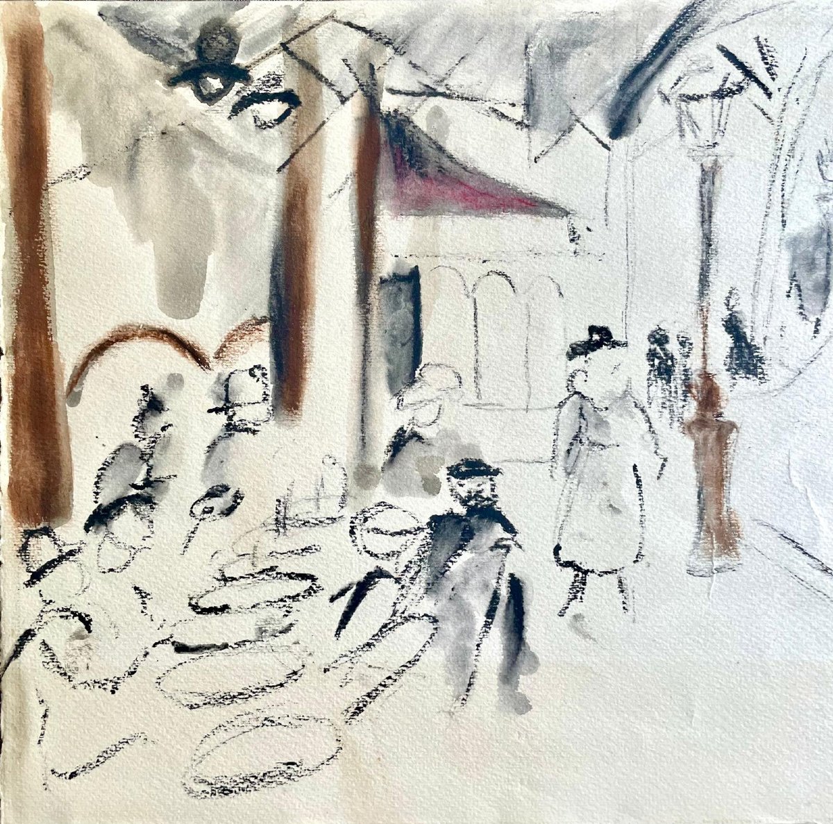 Max Jacob (1876-1944), Place Pigalle, gouache/ papier, signée, ca1925, 27x38 cm (39x49 cm).-photo-2