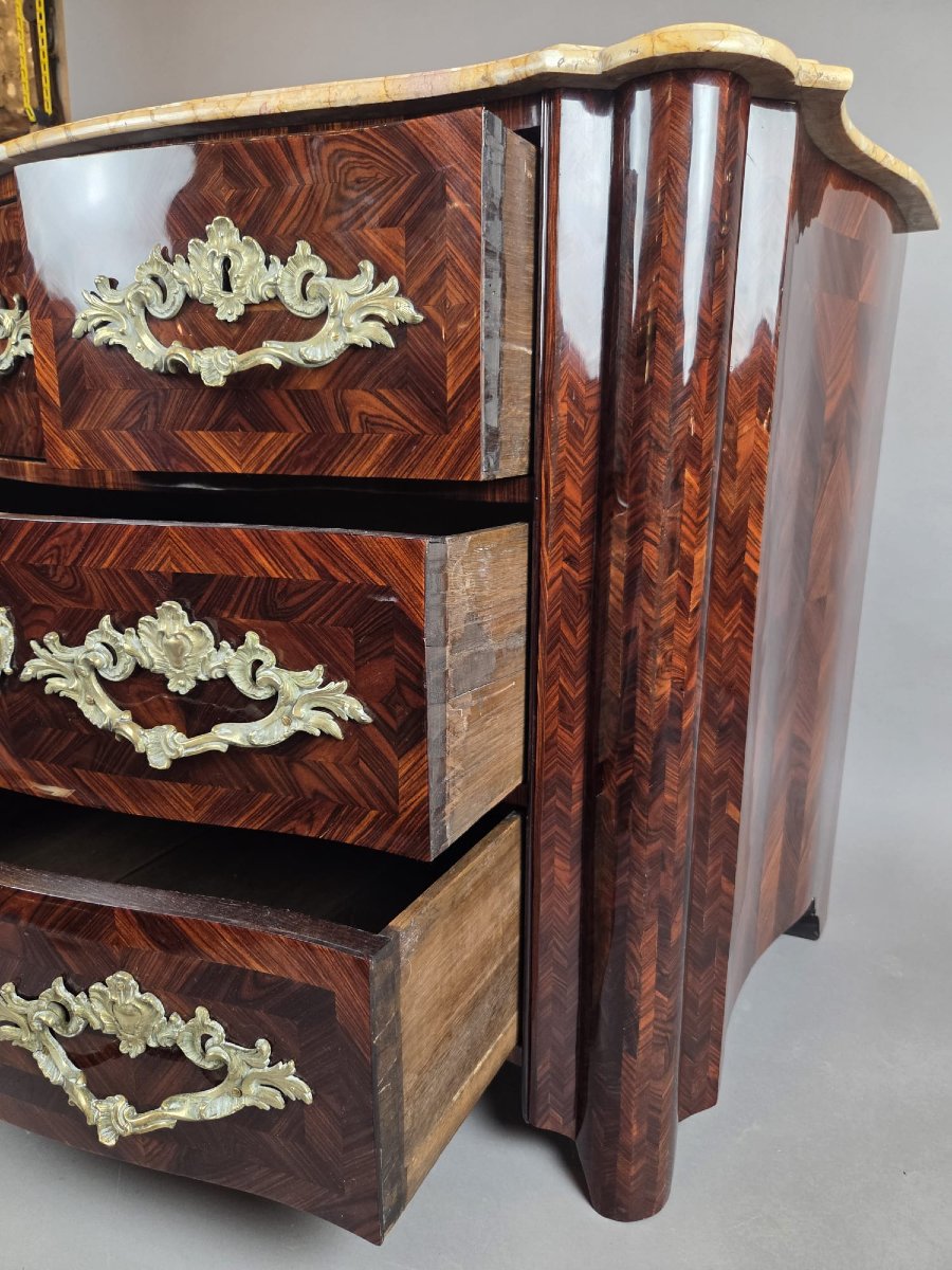Commode Louis XIV en marqueterie de palissandre et bronzes dorés, 18th-photo-1