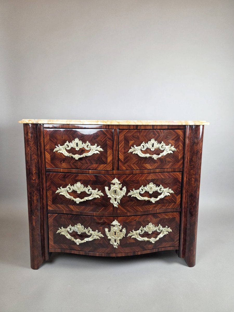Commode Louis XIV en marqueterie de palissandre et bronzes dorés, 18th